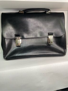 Men's Prada Black Leather Briefcase